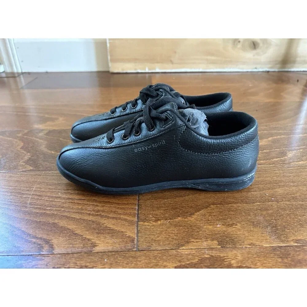 Easy Spirit AP1 Women's‎ Oxford Sneakers Lace Ups Black Leather 5 W